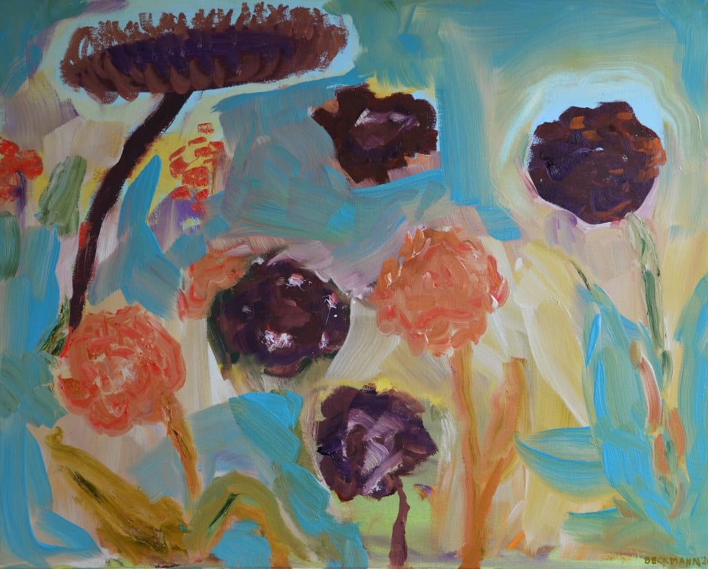 Sabine Beckmann, Sunflower, 64 x 81 cm, oil on linen, 2021